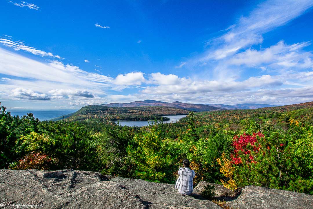 catskill mountains sunset rock